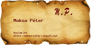 Maksa Péter névjegykártya