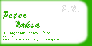 peter maksa business card